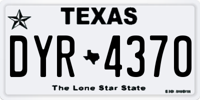 TX license plate DYR4370