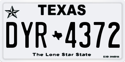 TX license plate DYR4372