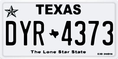 TX license plate DYR4373