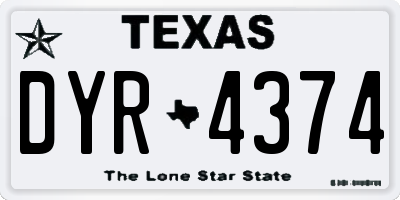 TX license plate DYR4374
