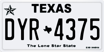TX license plate DYR4375