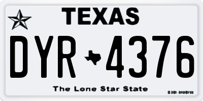 TX license plate DYR4376