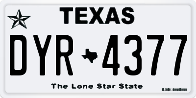 TX license plate DYR4377