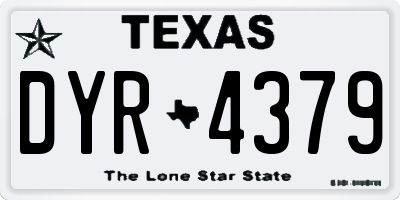 TX license plate DYR4379