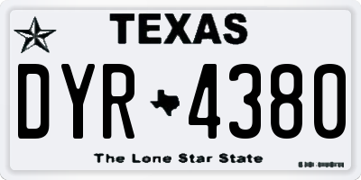 TX license plate DYR4380