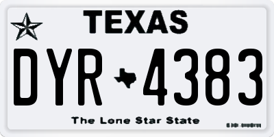 TX license plate DYR4383