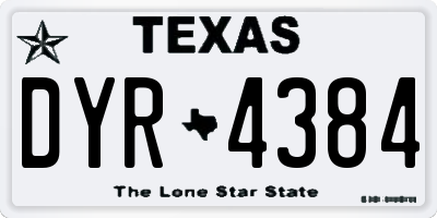 TX license plate DYR4384
