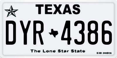 TX license plate DYR4386