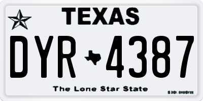 TX license plate DYR4387