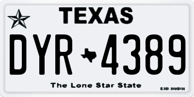 TX license plate DYR4389