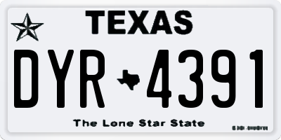 TX license plate DYR4391