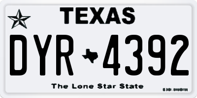 TX license plate DYR4392