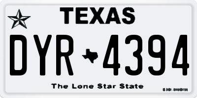 TX license plate DYR4394