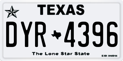 TX license plate DYR4396
