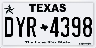 TX license plate DYR4398