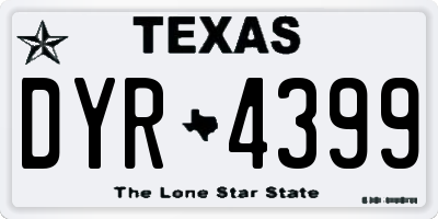 TX license plate DYR4399