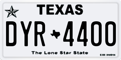 TX license plate DYR4400