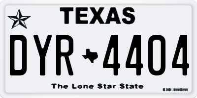TX license plate DYR4404