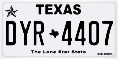 TX license plate DYR4407