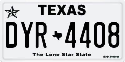 TX license plate DYR4408