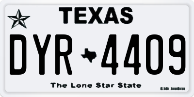 TX license plate DYR4409