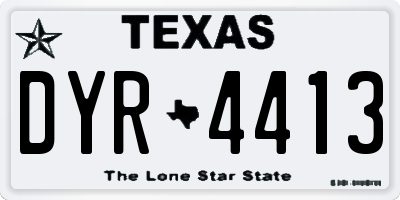 TX license plate DYR4413
