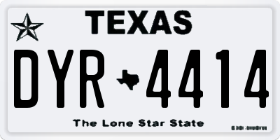 TX license plate DYR4414