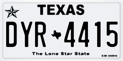 TX license plate DYR4415
