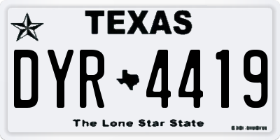 TX license plate DYR4419