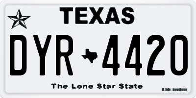TX license plate DYR4420