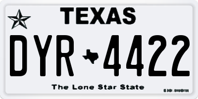 TX license plate DYR4422