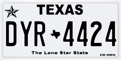 TX license plate DYR4424
