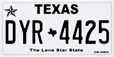 TX license plate DYR4425