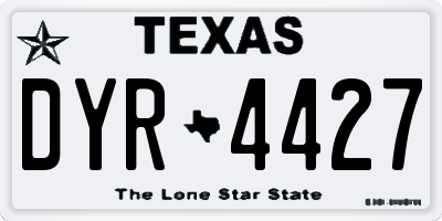 TX license plate DYR4427