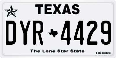 TX license plate DYR4429
