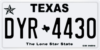 TX license plate DYR4430
