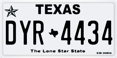 TX license plate DYR4434