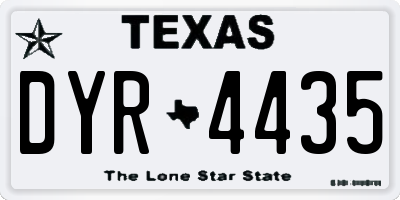 TX license plate DYR4435