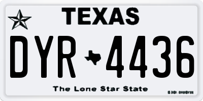 TX license plate DYR4436