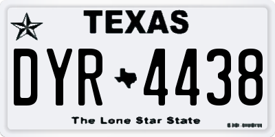 TX license plate DYR4438