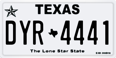 TX license plate DYR4441