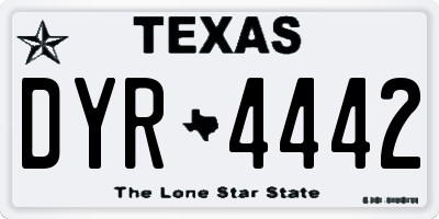 TX license plate DYR4442