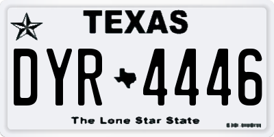 TX license plate DYR4446