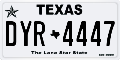 TX license plate DYR4447