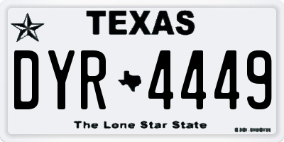 TX license plate DYR4449