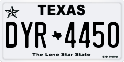 TX license plate DYR4450