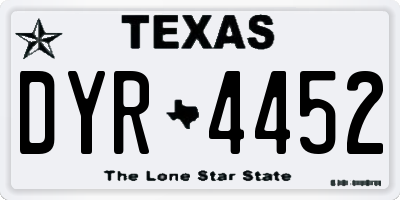 TX license plate DYR4452