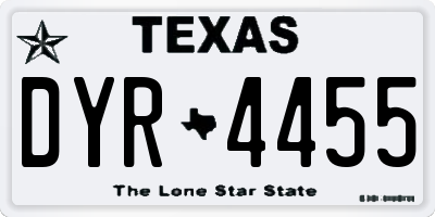 TX license plate DYR4455