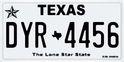 TX license plate DYR4456