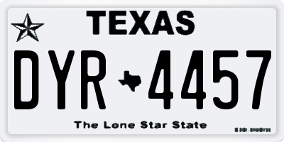 TX license plate DYR4457
